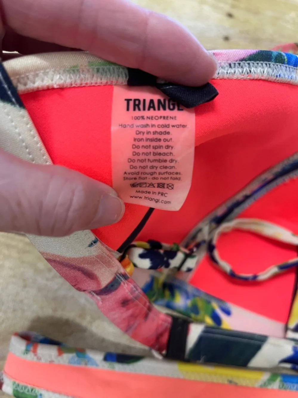 triangl swimwear Multicolor neoprene Floral Bikini size Small